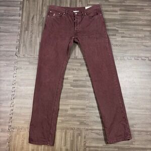Brunello Cucinelli Jeans Mens 36x36 (EU 52) Burgandy Italy Made 5 Pocket Jeans